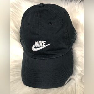 Nike Unisex Black Club Cap with White Logo